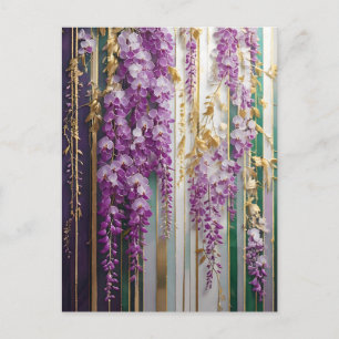 Bloeiende Behang Violet Goud Wisteria Briefkaart