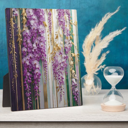 Bloeiende Behang Violet Goud Wisteria Fotoplaat (Zijkant)