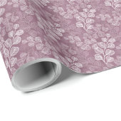 Bloeiende bladsilhouetten Gentle Serenity Plum Cadeaupapier (Rol Hoek)