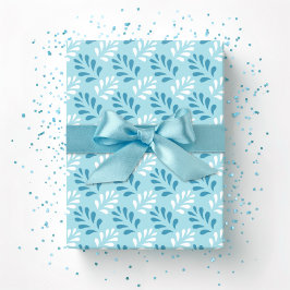 Bloeiende bladtralie in aqua cadeaupapier