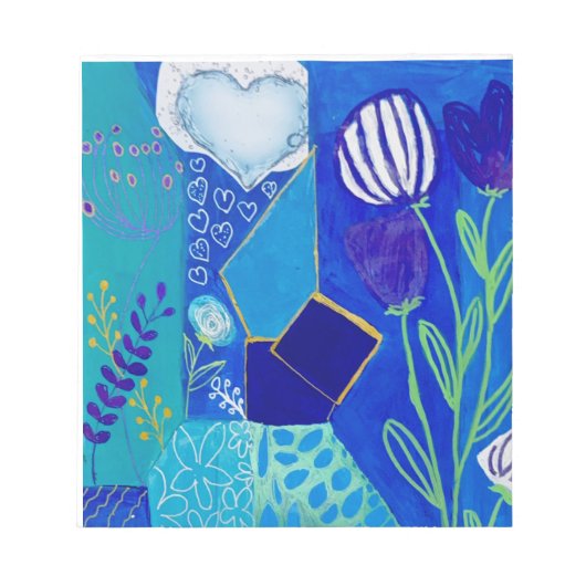 Bloeiende Blauwe Bessen Notitieblok (Voorkant)