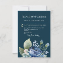 Bloeiende Blauwe Bloemenschildering Reactiekaart
