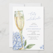 Bloeiende Blauwe Hortensia Feestviering Kaart (Voorkant)