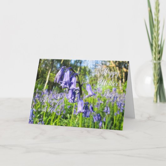 Bloeiende blauwe klokjes - Moederdagkaart naar wen Kaart (Voorkant)
