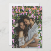 Bloeiende Blauweregen Bloemen Custom Foto Bruiloft Save The Date (Achterkant)