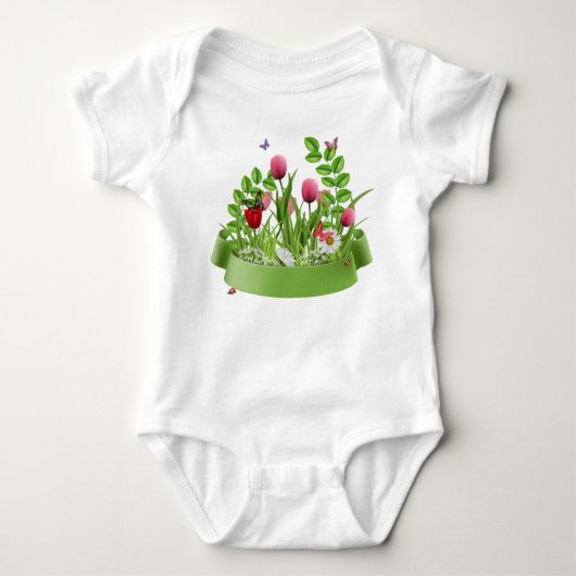 Bloeiende Bloem Baby Bodysuit (Voorkant)