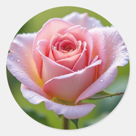 Bloeiende Bloem – Elegante Ronde Sticker voor Deco (Voorkant)