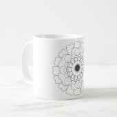 Bloeiende Bloem Vector Clip Art Coffee Mok (Voorkant links)