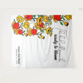 bloeiende bloem wandkleed (Voorkant (horizontaal))