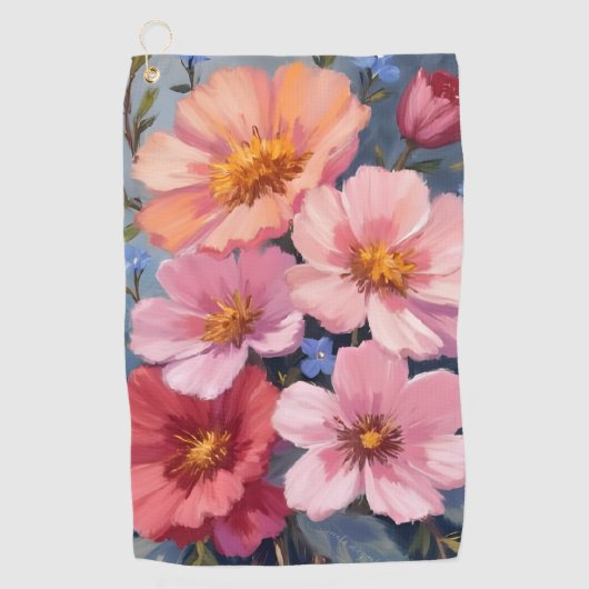 Bloeiende Bloemblaadjes | Bloemenschildering in wa Golfhanddoek (Voorkant)