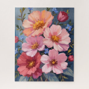 Bloeiende Bloemblaadjes   Bloemenschildering in wa Legpuzzel