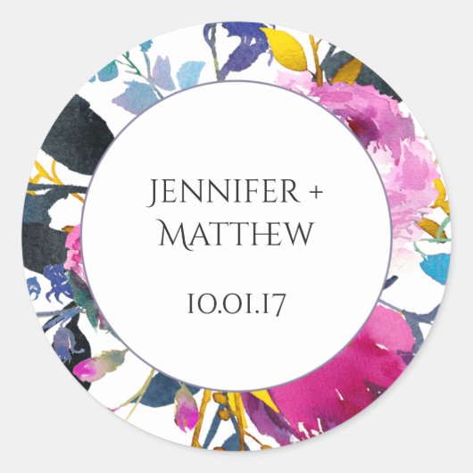 Bloeiende bloemblaadjes Waterverf Bloemen Stickers (Voorkant)