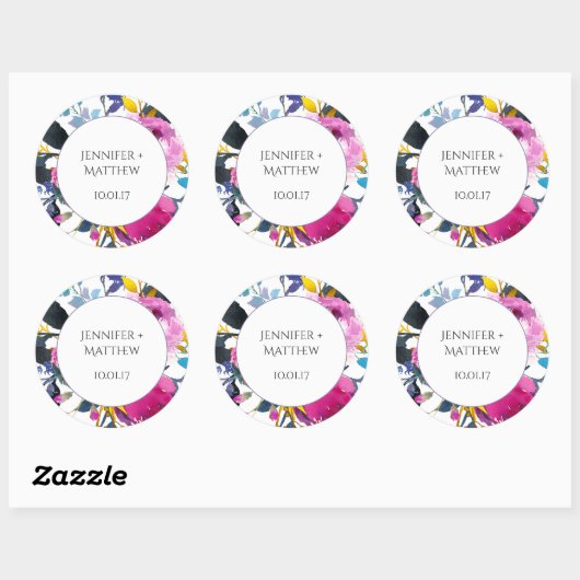 Bloeiende bloemblaadjes Waterverf Bloemen Stickers (Vel)