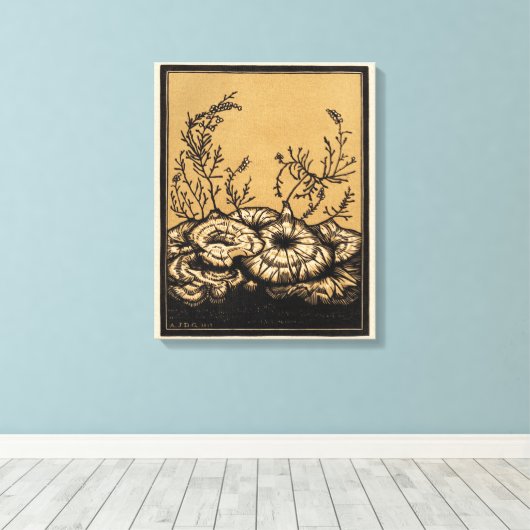 bloeiende bloemen canvas afdruk (Insitu (Houten vloer))