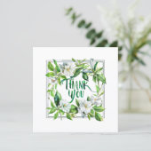 Bloeiende bloemen Dank je wel kaart (Staand voorkant)