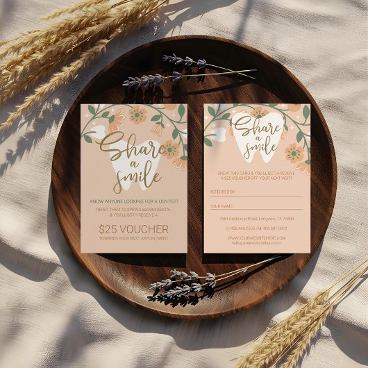 Bloeiende Bloemen Deel een Glimlach Dental Referra Visitekaartje