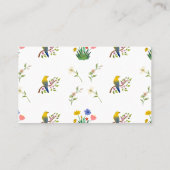 Bloeiende bloemen en vogels patroon visitekaartje (Achterkant)