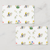 Bloeiende bloemen en vogels patroon visitekaartje (Voorkant / Achterkant)