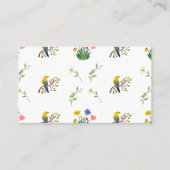 Bloeiende bloemen en vogels patroon visitekaartje (Voorkant)