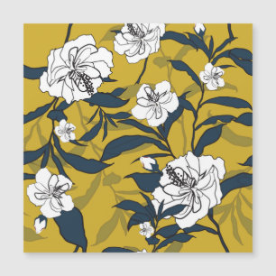Bloeiende bloemen: geel  naadloos.