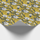 Bloeiende bloemen: geel naadloos. cadeaupapier (Hoek)