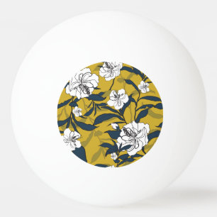Bloeiende bloemen: geel naadloos. pingpongbal