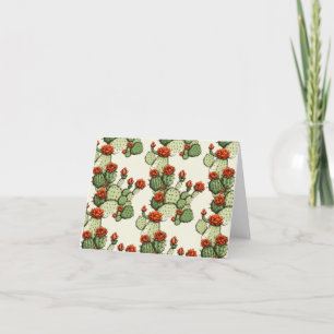 Bloeiende Bloemen Groene Cactus Plant Bedankkaart