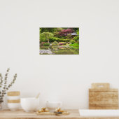 Bloeiende bloemen in de Japanse tuin, Poster (Keuken)