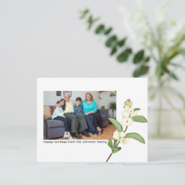 Bloeiende Bloemen Kerstkaart - Eigen Foto Feestdagenkaart