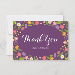 Bloeiende Bloemen Lijst Rustieke Tuin Bruiloft Bedankkaart