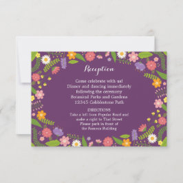 Bloeiende Bloemen Lijst Rustieke Tuin Bruiloft Kaart