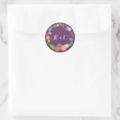 Bloeiende Bloemen Lijst Rustieke Tuin Bruiloft Ronde Sticker (Tas)