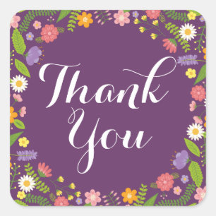 Bloeiende Bloemen Lijst Rustieke Tuin Bruiloft Vierkante Sticker