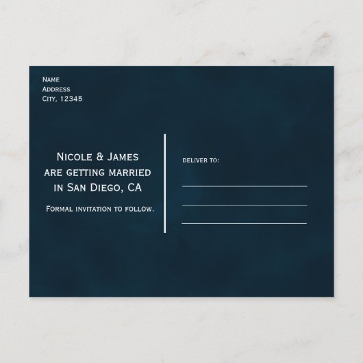 Bloeiende Bloemen Nacht Tuin Bruiloft Bewaar de Da Aankondigingskaart (Achterkant)