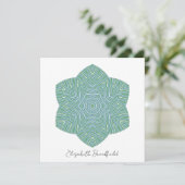 Bloeiende Bloemen Note Kaart in Turquoise Groen (Staand voorkant)