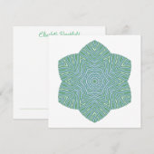 Bloeiende Bloemen Note Kaart in Turquoise Groen (Voorkant / Achterkant)