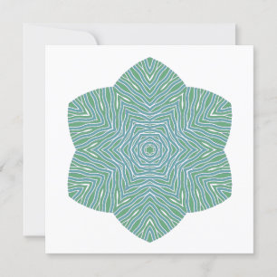 Bloeiende Bloemen Note Kaart in Turquoise Groen