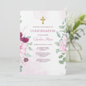 Bloeiende Bloemen Religieuze Uitnodiging (Staand voorkant)