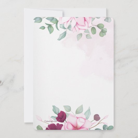 Bloeiende Bloemen Religieuze Uitnodiging (Achterkant)