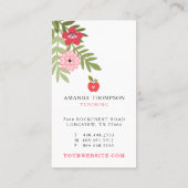 Bloeiende Bloemen Rode Appel Learning Tutoring Visitekaartje (Achterkant)