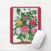 bloeiende bloemen, Rozen van de lentuin Muismat (Met muis)