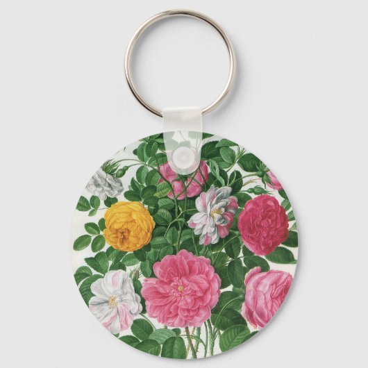 bloeiende bloemen, Rozen van de lentuin Sleutelhanger (Voorkant)