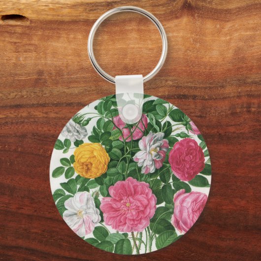 bloeiende bloemen, Rozen van de lentuin Sleutelhanger (Achterkant)