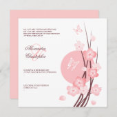 Bloeiende Bloemen Vlinders Trouw Aankondiging (Voorkant / Achterkant)