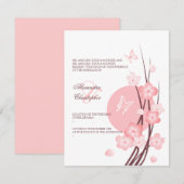 Bloeiende Bloemen Vlinders Trouw Aankondiging 2 (Voorkant / Achterkant)