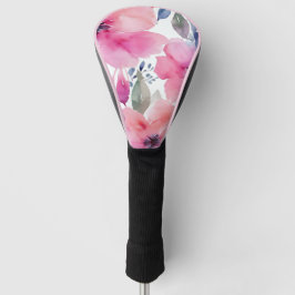 Bloeiende Bloemen | Waterverf Roze Bloemen Geschil Golfheadcover