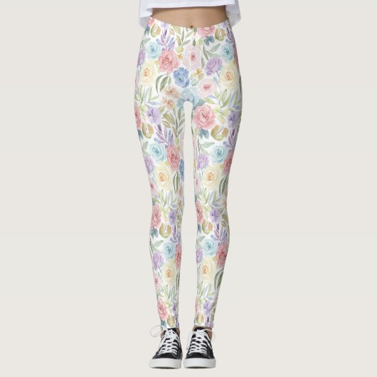 Bloeiende Bloemendruk Leggings (Voorkant)