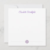 Bloeiende bloemennota Kaart in het Paars (Achterkant)