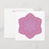 Bloeiende Bloemennota Kaart in Rood en Violet (Voorkant / Achterkant)