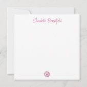 Bloeiende Bloemennota Kaart in Rood en Violet (Achterkant)